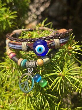 Hippie evil eye bracelet